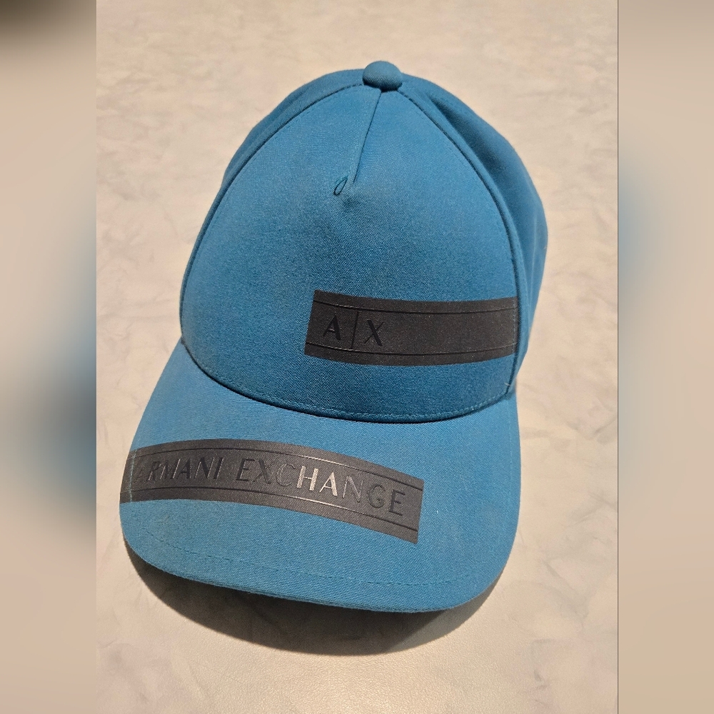 Armani Exchange Teal Adjustable Cap With Matte Black Details